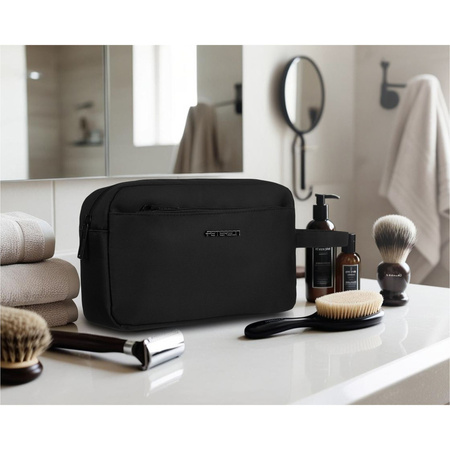 Herren Reisekosmetiktasche aus Polyester in Schwarz – Peterson