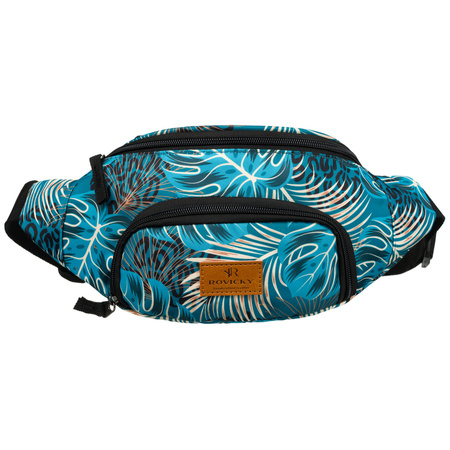 Stadt-Gürteltasche für Damen aus Polyester mit Pflanzenmuster und Reißverschluss – Rovicky