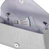 Brokat-Damen-Clutch aus synthetischem Stoff in Silberfarbe - Rovicky