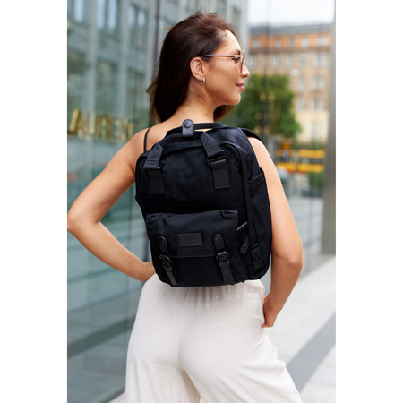 Großer Stadtrucksack für 14'' Laptop schwarz - Himawari