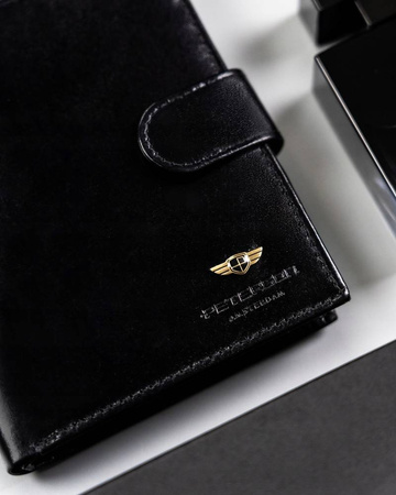 Klassische Herren Geldbörse aus Leder mit Druckknopf – Peterson