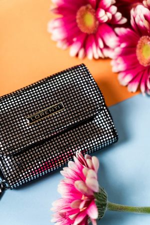 Kompakte Damen Geldbörse aus glänzendem Leder – Lorenti