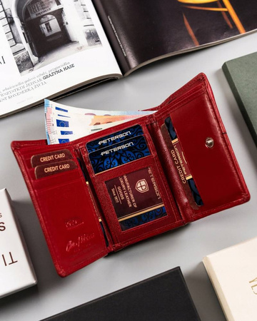 Klassische, kleine Damen Geldbörse aus Echtleder – Peterson