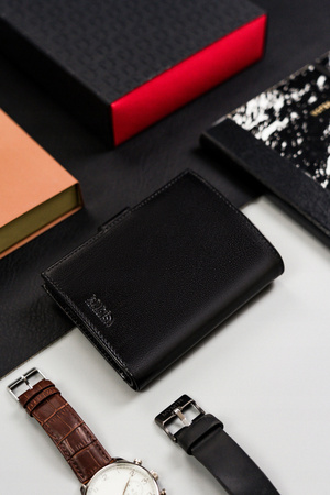 Kleine Herren Geldbörse aus Echtleder mit Druckknopf – Peterson