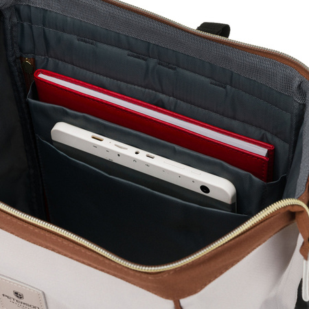 Beige-brauner Damen-Rucksack aus Polyester mit Laptopfach - Peterson