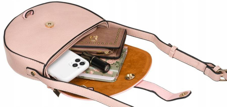 Halbrunde Umhängetasche mit Klappe – LuluCastagnette