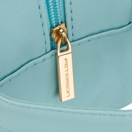 Blaue Kosmetiktasche aus Synthetikstoff mit transparentem Panel – Peterson