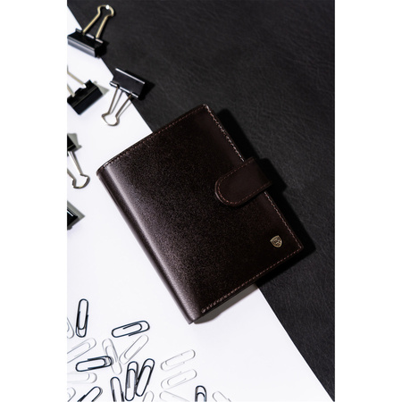 Elegante Herren Geldbörse aus Leder mit Druckknopf – Rovicky