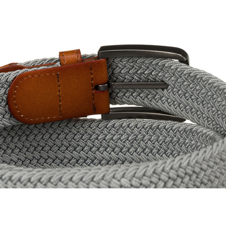 Grauer Herren Gürtel aus Synthetikmaterial mit braunen Details – Peterson