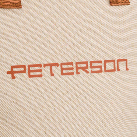 Beige-braune Kosmetiktasche aus Synthetikgewebe mit Reißverschluss – Peterson