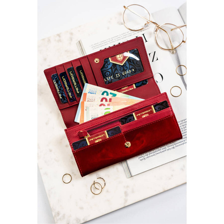Rote lackierte Damen Geldbörse für Karten und Münzen – Peterson