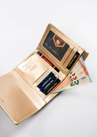 Damen Geldbörse aus Öko-Leder mit Druckknopf und Reißverschluss – Peterson