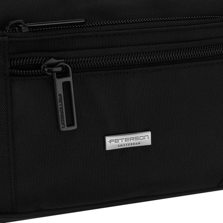 Peterson Herren-Gürteltasche schwarz, mit Reißverschluss, ein Fach