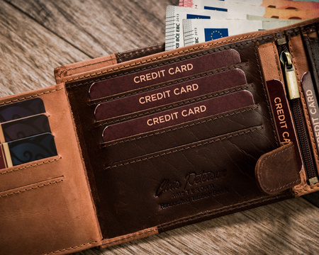 Zweifarbige Herren Geldbörse aus Leder – Peterson