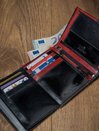 Zweifarbige Herren Geldbörse aus echtem Leder ohne Verschluss – Rovicky