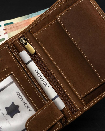 Große Herren Geldbörse aus Leder im Hochformat – Always Wild