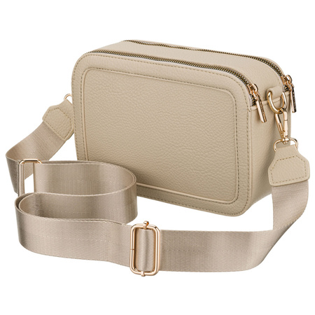Städtische Damen-Handtasche mit Schultergurt in Beige aus Öko-Leder - Rovicky