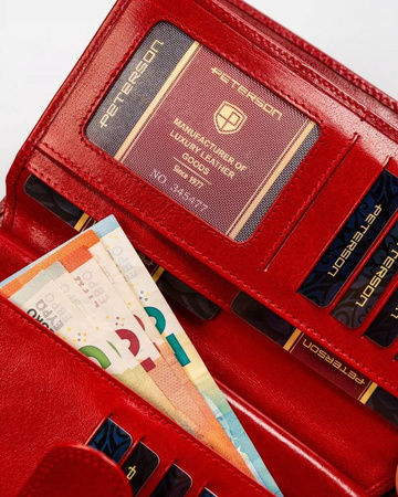 Elegante vertikale Damen Geldbörse aus echtem Leder – Peterson