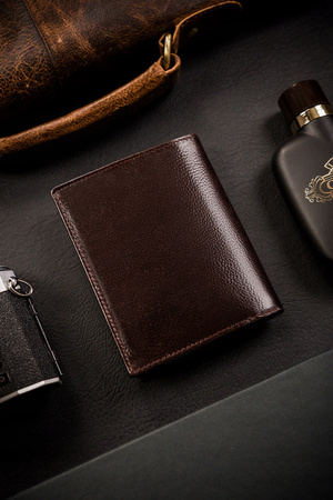 Herren Geldbörse aus echtem Leder im Hochformat ohne Verschluss – Rovicky