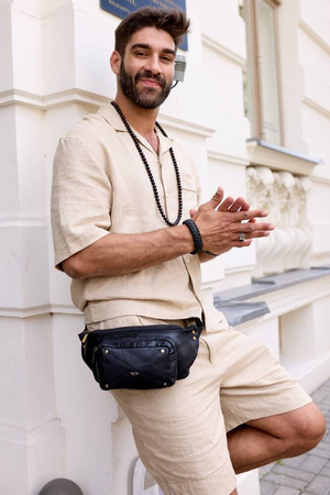 Herren-Bauchtasche aus Leder mit Fronttasche – Peterson