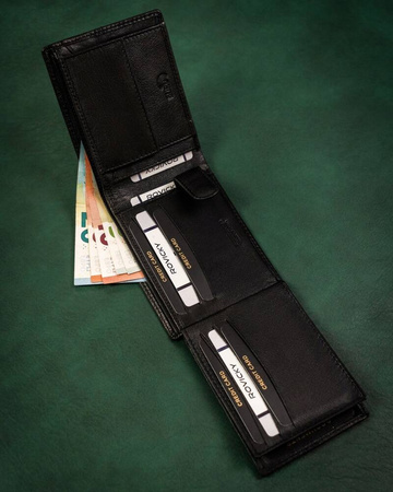 Große Herren Geldbörse aus Leder mit RFID-Schutz – Rovicky