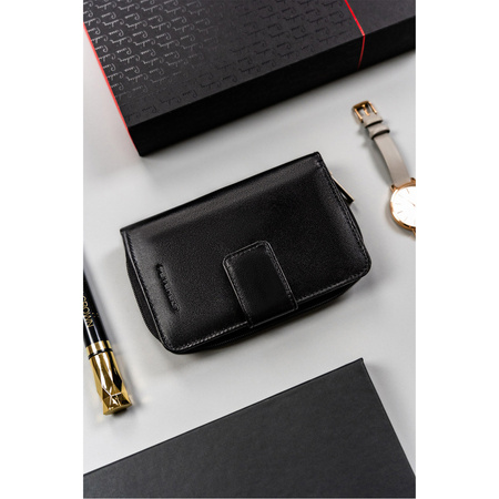 Großer Damen Geldbörse mit Druckknopf aus Leder – Peterson