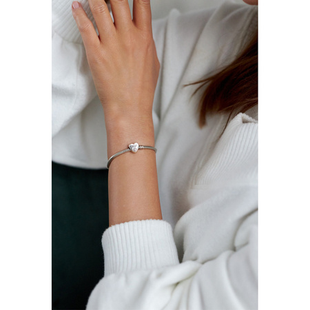 Silberner Charm Herz mit Zirkonia für Modulararmband – Peterson