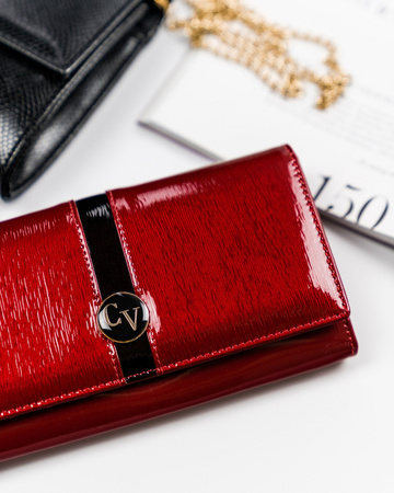 Damen Geldbörse aus lackiertem Leder mit großem Scheinfach – Cavaldi
