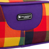 Schuletui aus Polyester mit Karomuster, zweifach unterteilt mit Reißverschlüssen - Peterson