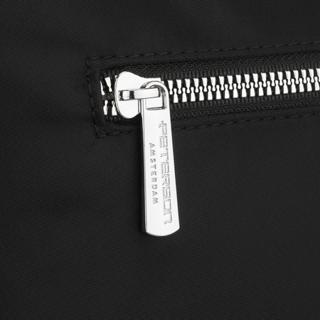 Peterson Damen-Handtasche, schwarz, aus Polyester und Öko-Leder, einteilig