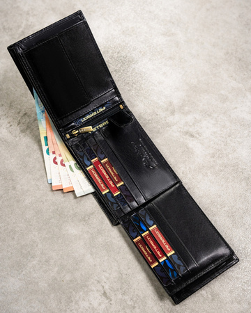 Geschenkset: Elegante Herren Geldbörse aus Leder, Kartenetui und Schlüsselanhänger – Peterson