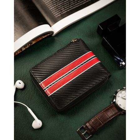 Sportliche Herren Geldbörse aus Leder mit Reißverschluss – Peterson