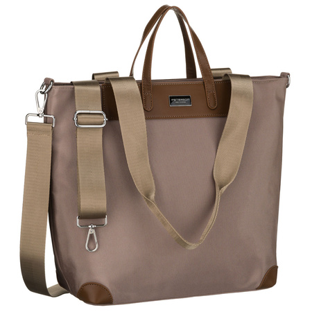 Beige Damen-Shopper mit Henkeln und abnehmbarem Gürtel - Peterson