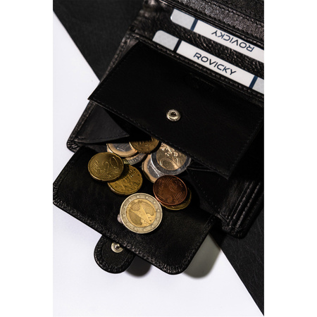 Herren Geldbörse aus Leder mit Druckknopfverschluss – Rovicky