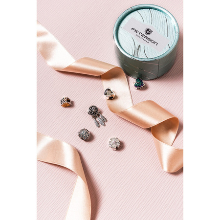 Silberner Charm Herz mit Blumen für Modulararmband – Peterson