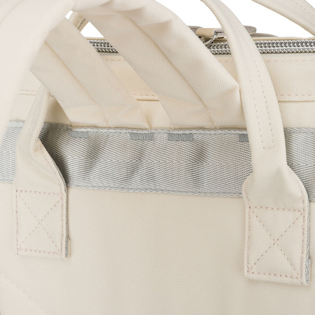 Damen Rucksack aus Polyester in Ecru mit Laptopfach und USB-Anschluss – Peterson