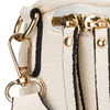 Damen-Umhängetasche aus Öko-Leder in Weiß, an einem verstellbaren Gürtel hängend - Rovicky