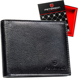 Klassische, schwarze Herren Geldbörse aus Leder – Peterson