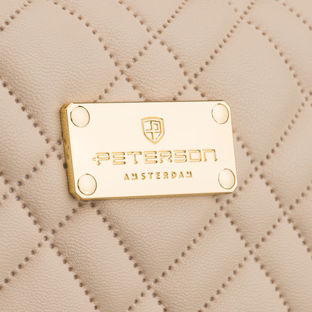 Peterson Ein-Kammer-Kulturtasche aus synthetischem Stoff in Beige