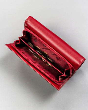 Große und geräumige Damen Geldbörse aus Leder mit Druckknopf – Peterson