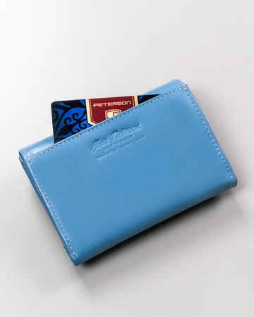 Klassische Damen Geldbörse aus Leder mit Druckknopf – Peterson