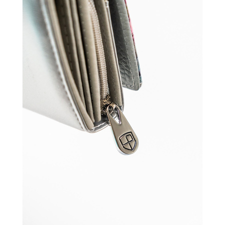 Große Damen Geldbörse mit RFID aus mehrfarbigem Echt- und Öko-Leder – Peterson