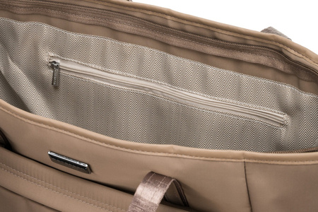 Shopper Tasche mit Reißverschluss in Beige – Peterson