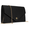 Schwarze Damen-Clutch aus synthetischem Stoff mit Magnetverschluss – Rovicky