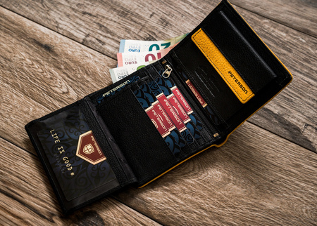 Herren Geldbörse aus Echtleder mit Kontrastnähten – Peterson