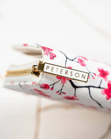 Große vertikale Damen Geldbörse aus Öko-Leder mit Blumenmuster – Peterson