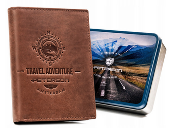 Große, vertikale Herren Geldbörse aus echtem Leder – Peterson