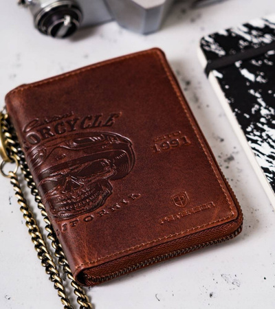 Herren Geldbörse aus Leder mit Reißverschluss – Peterson