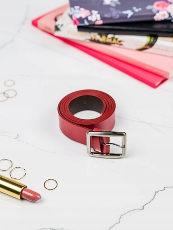 Damen-Gürtel aus Leder mit klassischer Schnalle in Silberfarbe - Rovicky