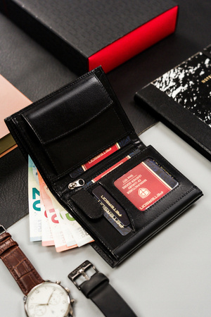 Kleine Herren Geldbörse aus Echtleder ohne Verschluss – Peterson